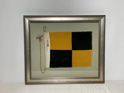 Framed International Code of Signals Lima (L) Linen Flag