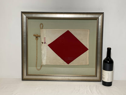 Framed International Code of Signals Foxtrot (F) Linen Flag