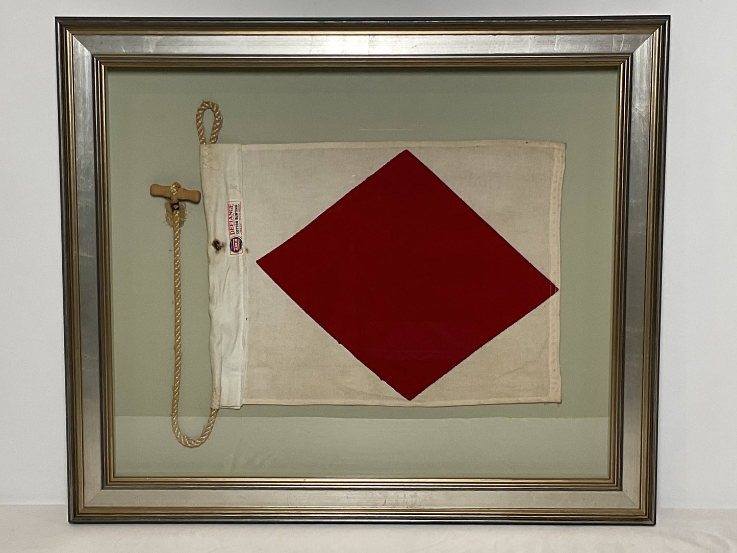Framed International Code of Signals Foxtrot (F) Linen Flag