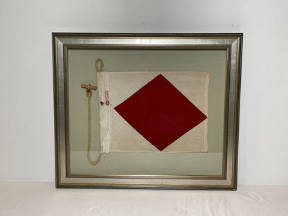 Framed International Code of Signals Foxtrot (F) Linen Flag