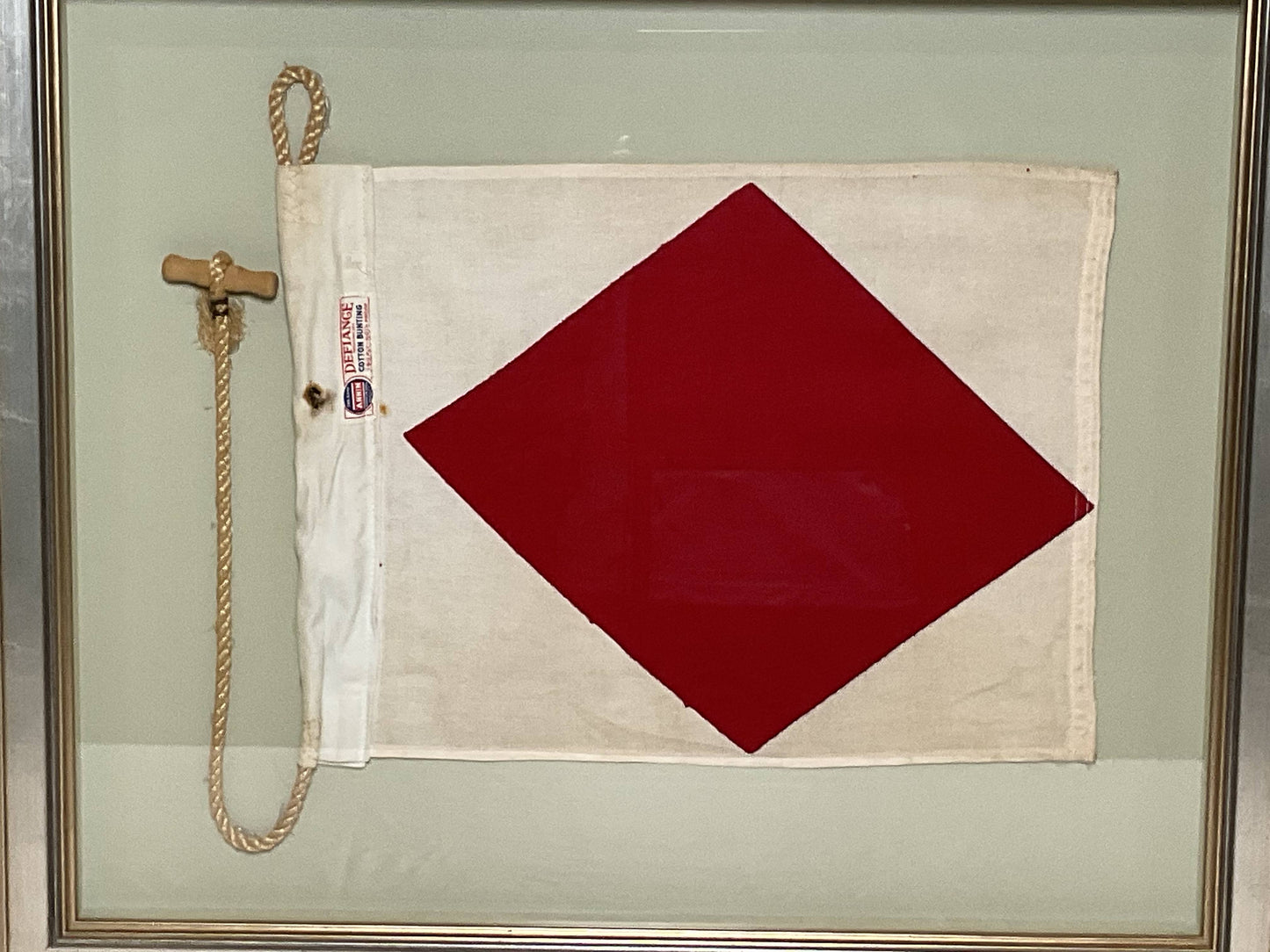Framed International Code of Signals Foxtrot (F) Linen Flag