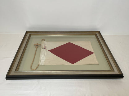 Framed International Code of Signals Foxtrot (F) Linen Flag