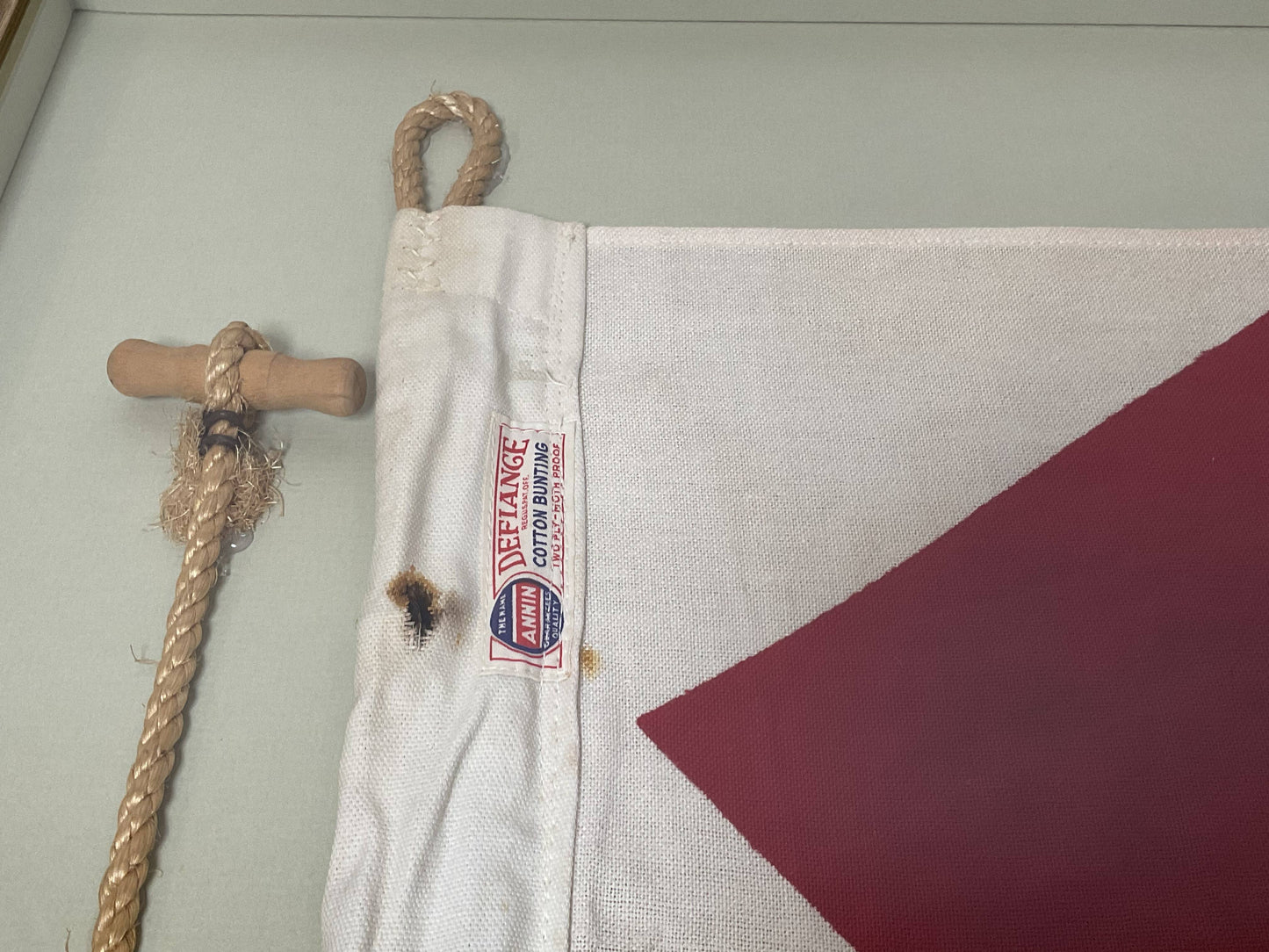 Framed International Code of Signals Foxtrot (F) Linen Flag