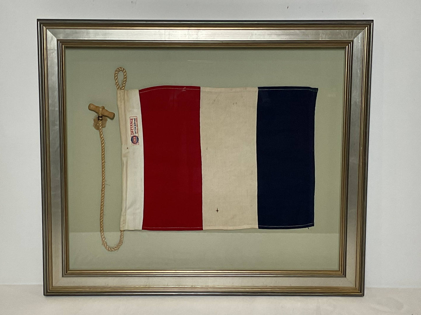 Framed International Code of Signals Tango (T) Linen Flag