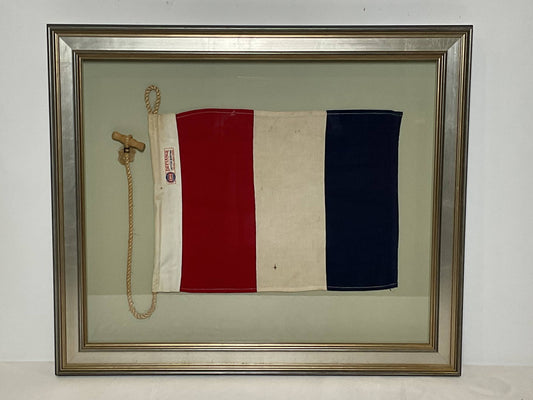 Framed International Code of Signals Tango (T) Linen Flag