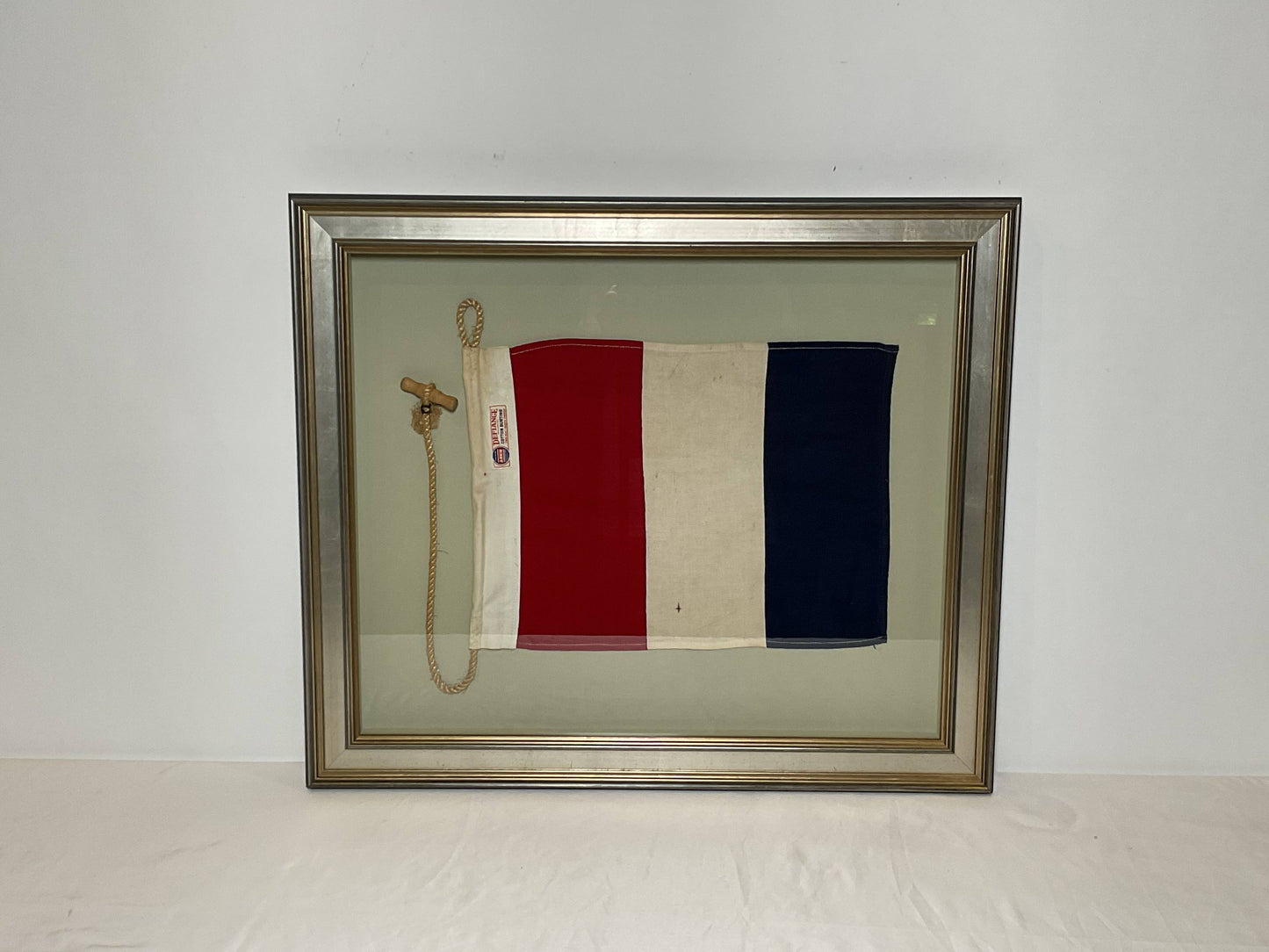 Framed International Code of Signals Tango (T) Linen Flag