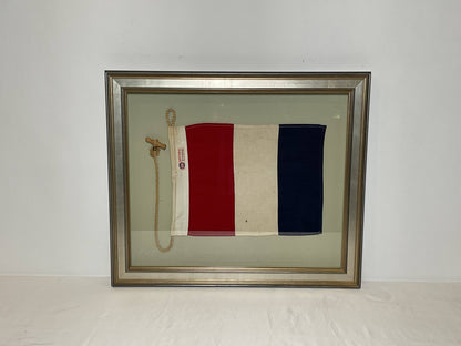 Framed International Code of Signals Tango (T) Linen Flag