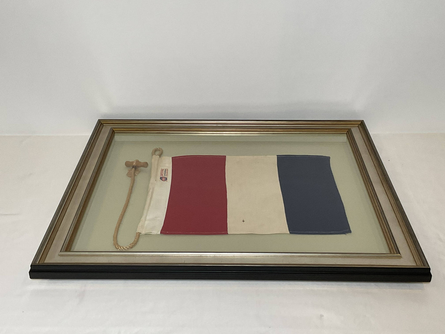 Framed International Code of Signals Tango (T) Linen Flag