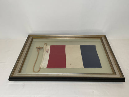 Framed International Code of Signals Tango (T) Linen Flag
