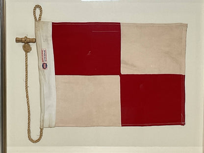 Framed International Code of Signals Uniform (U) Linen Flag
