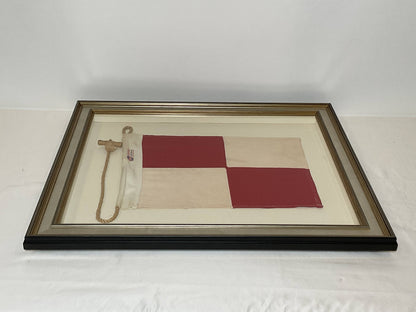 Framed International Code of Signals Uniform (U) Linen Flag