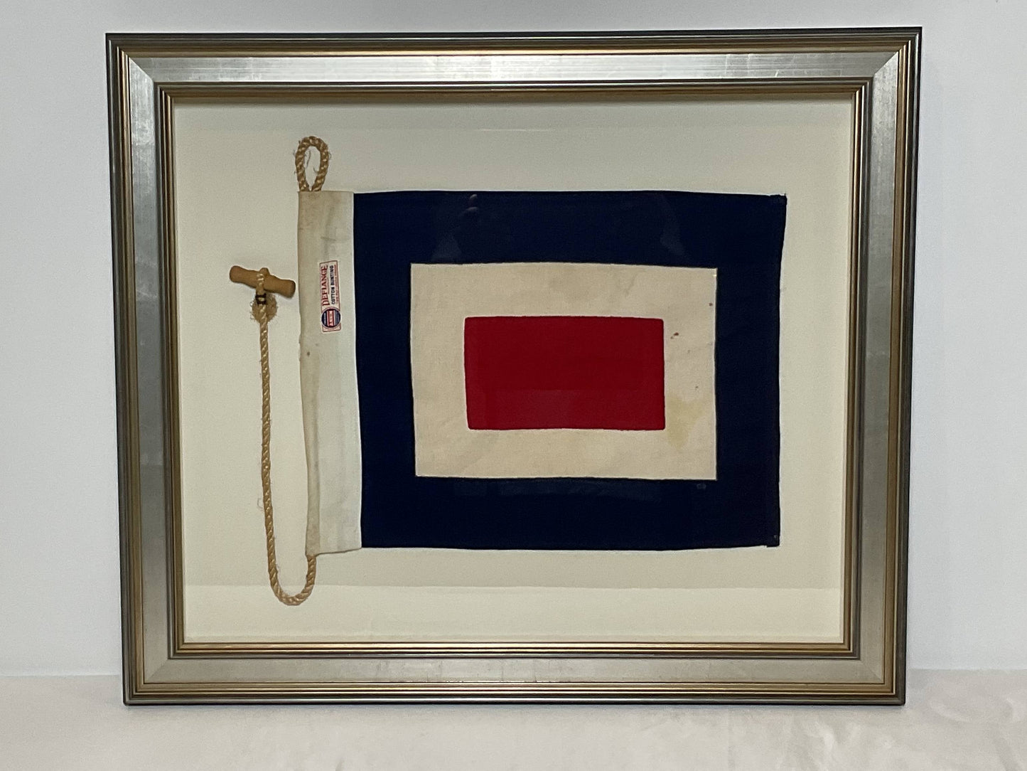 Framed International Code of Signals Whiskey (W) Linen Flag