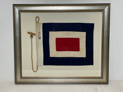 Framed International Code of Signals Whiskey (W) Linen Flag