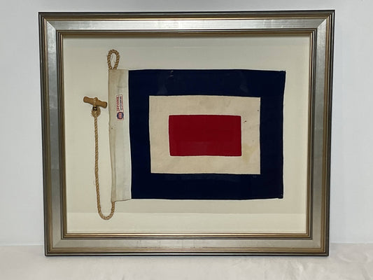 Framed International Code of Signals Whiskey (W) Linen Flag