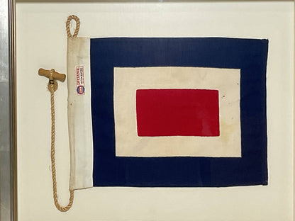 Framed International Code of Signals Whiskey (W) Linen Flag