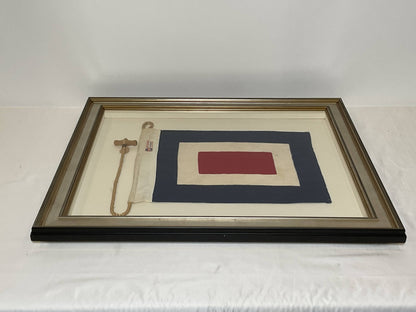 Framed International Code of Signals Whiskey (W) Linen Flag