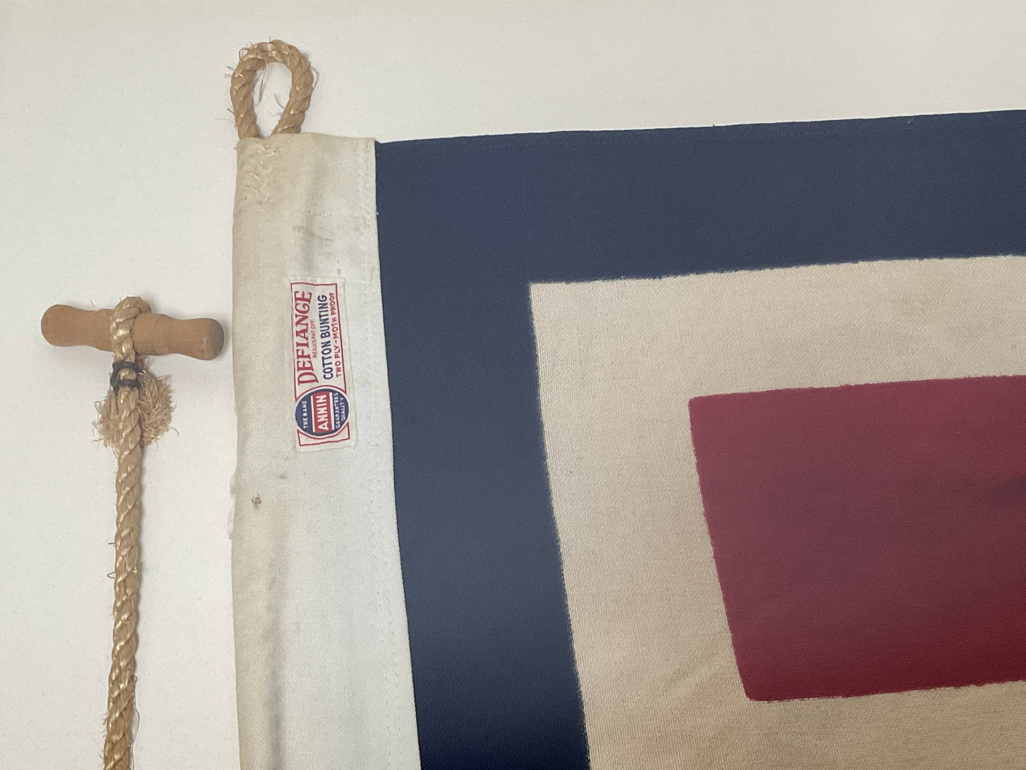 Framed International Code of Signals Whiskey (W) Linen Flag