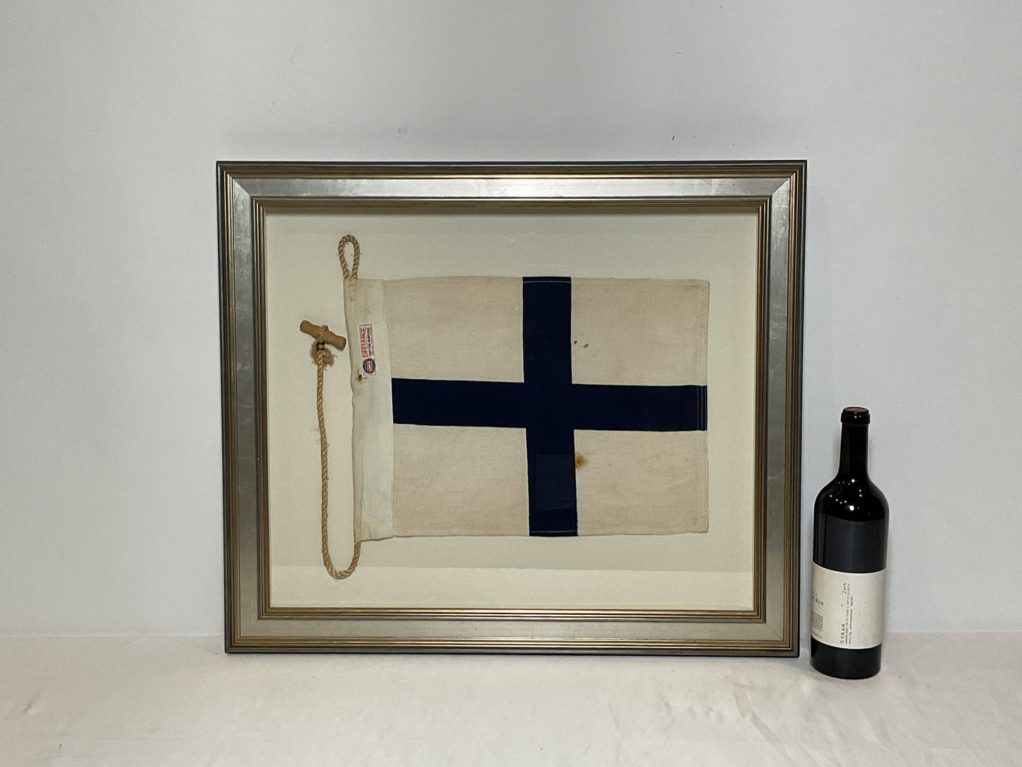 Framed International Code of Signals X-ray (X) Linen Flag