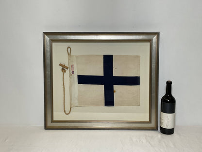 Framed International Code of Signals X-ray (X) Linen Flag