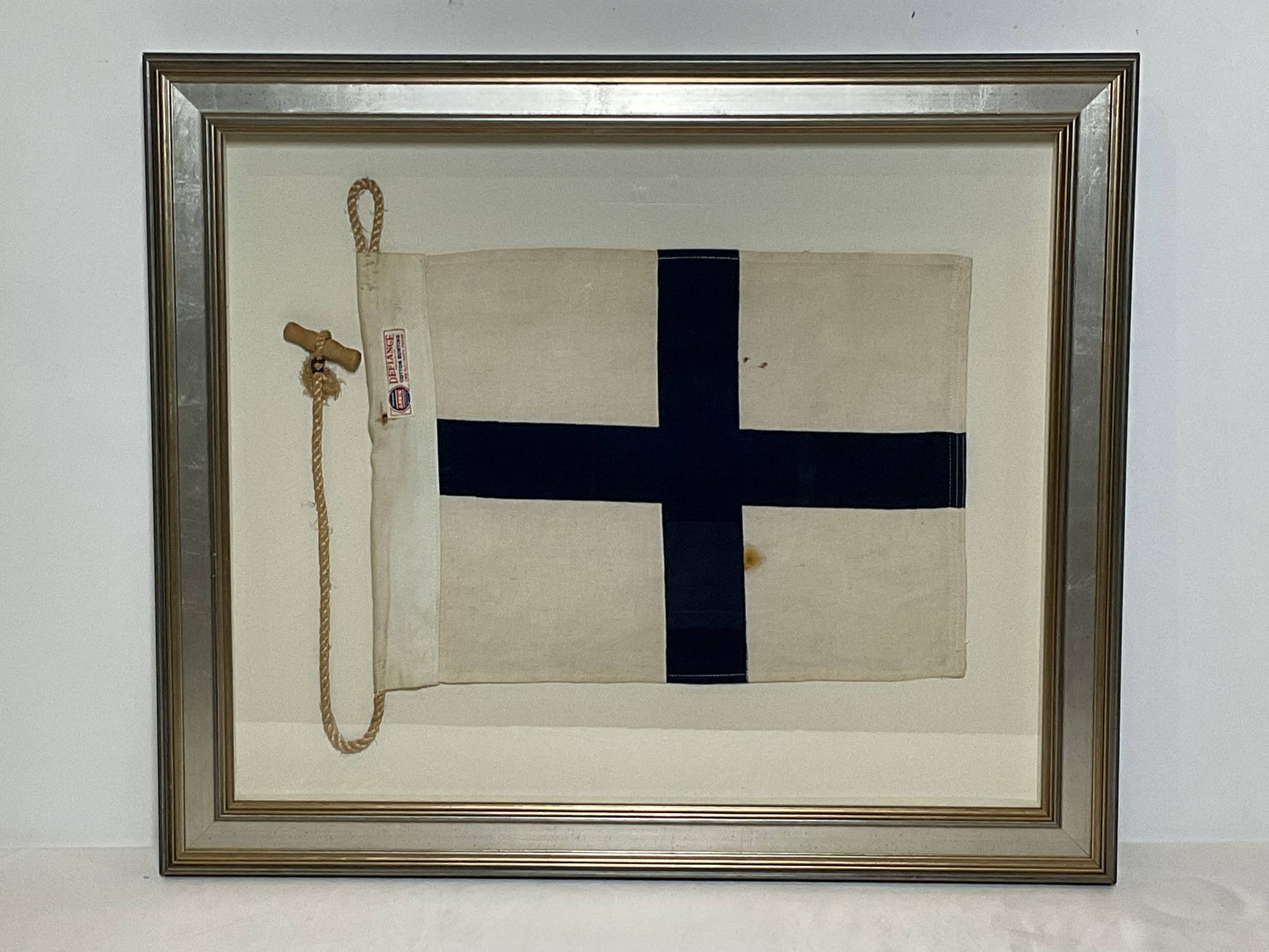 Framed International Code of Signals X-ray (X) Linen Flag