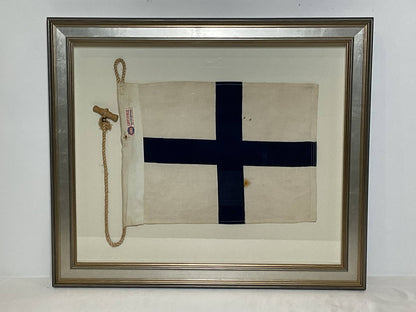 Framed International Code of Signals X-ray (X) Linen Flag