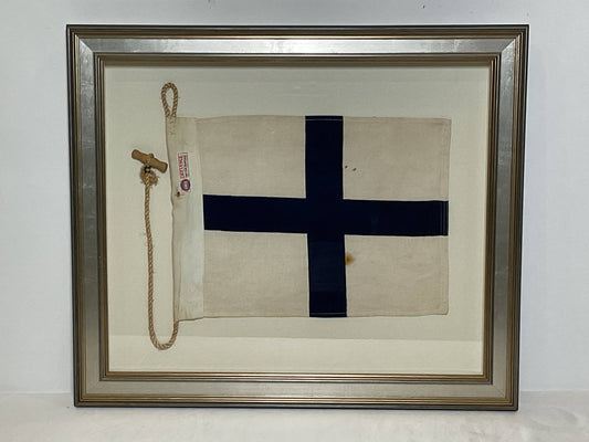 Framed International Code of Signals X-ray (X) Linen Flag