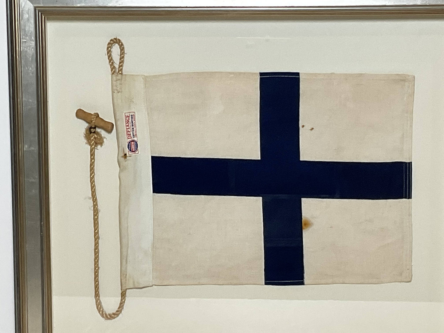 Framed International Code of Signals X-ray (X) Linen Flag