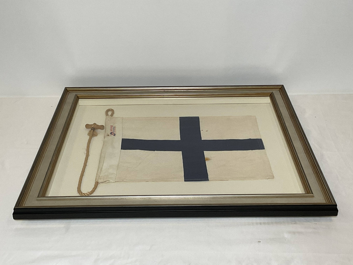 Framed International Code of Signals X-ray (X) Linen Flag