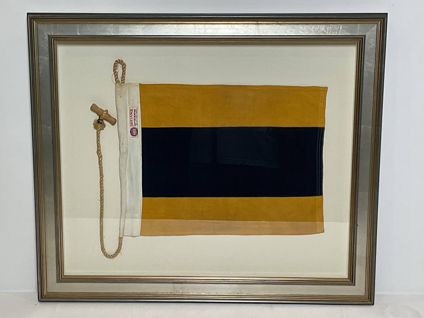 Framed International Code of Signals Delta (D) Linen Flag
