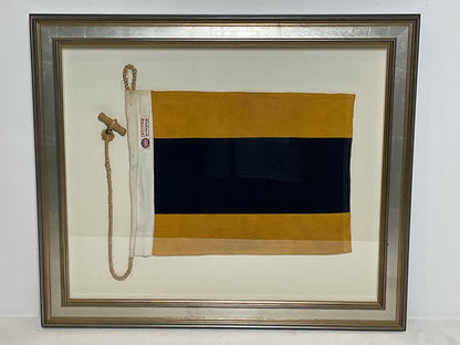 Framed International Code of Signals Delta (D) Linen Flag