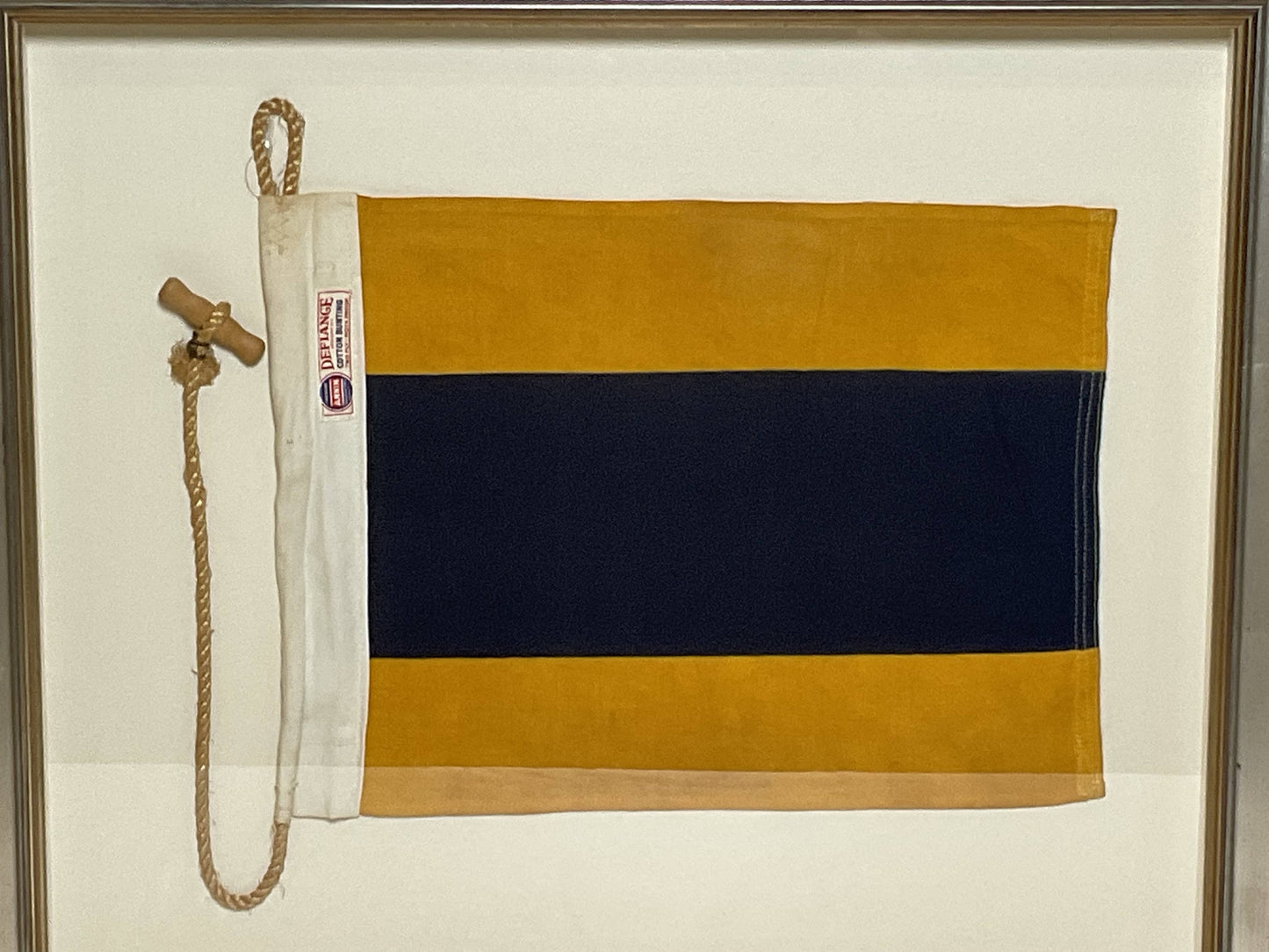 Framed International Code of Signals Delta (D) Linen Flag