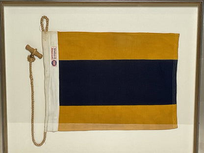 Framed International Code of Signals Delta (D) Linen Flag
