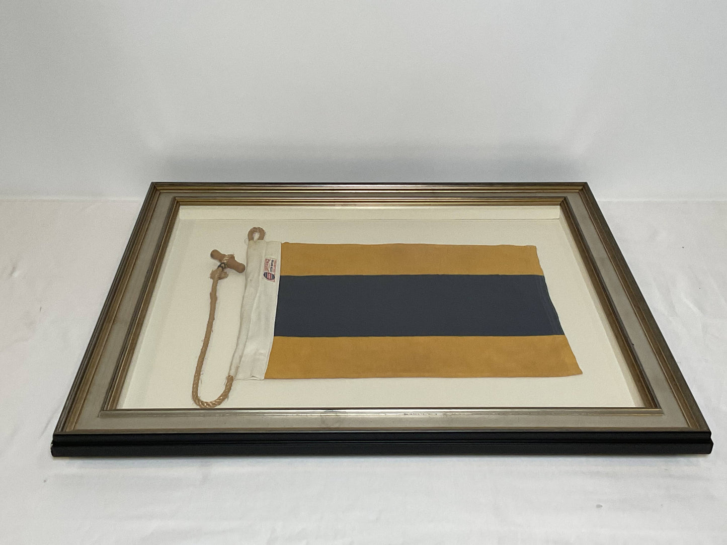 Framed International Code of Signals Delta (D) Linen Flag