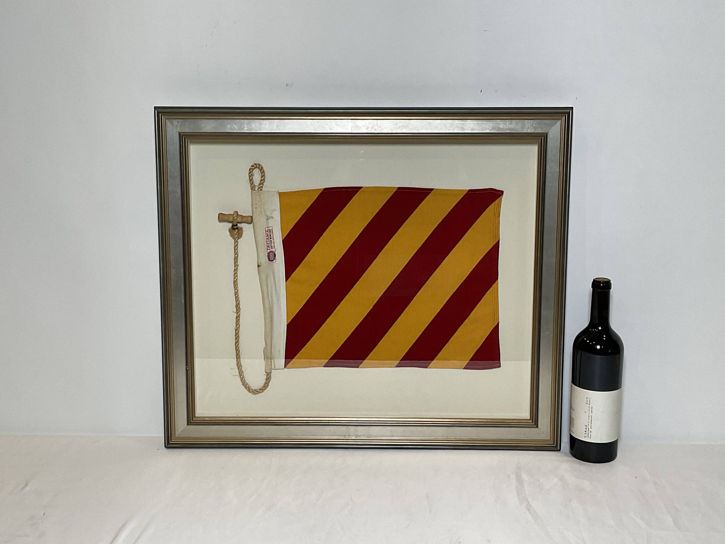Framed International Code of Signals Yankee (Y) Linen Flag