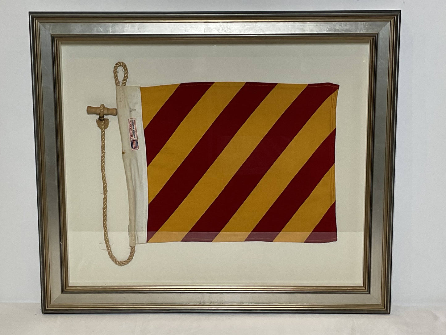 Framed International Code of Signals Yankee (Y) Linen Flag