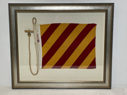 Framed International Code of Signals Yankee (Y) Linen Flag
