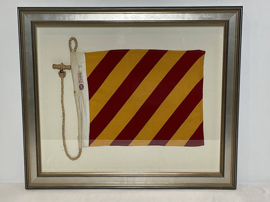 Framed International Code of Signals Yankee (Y) Linen Flag