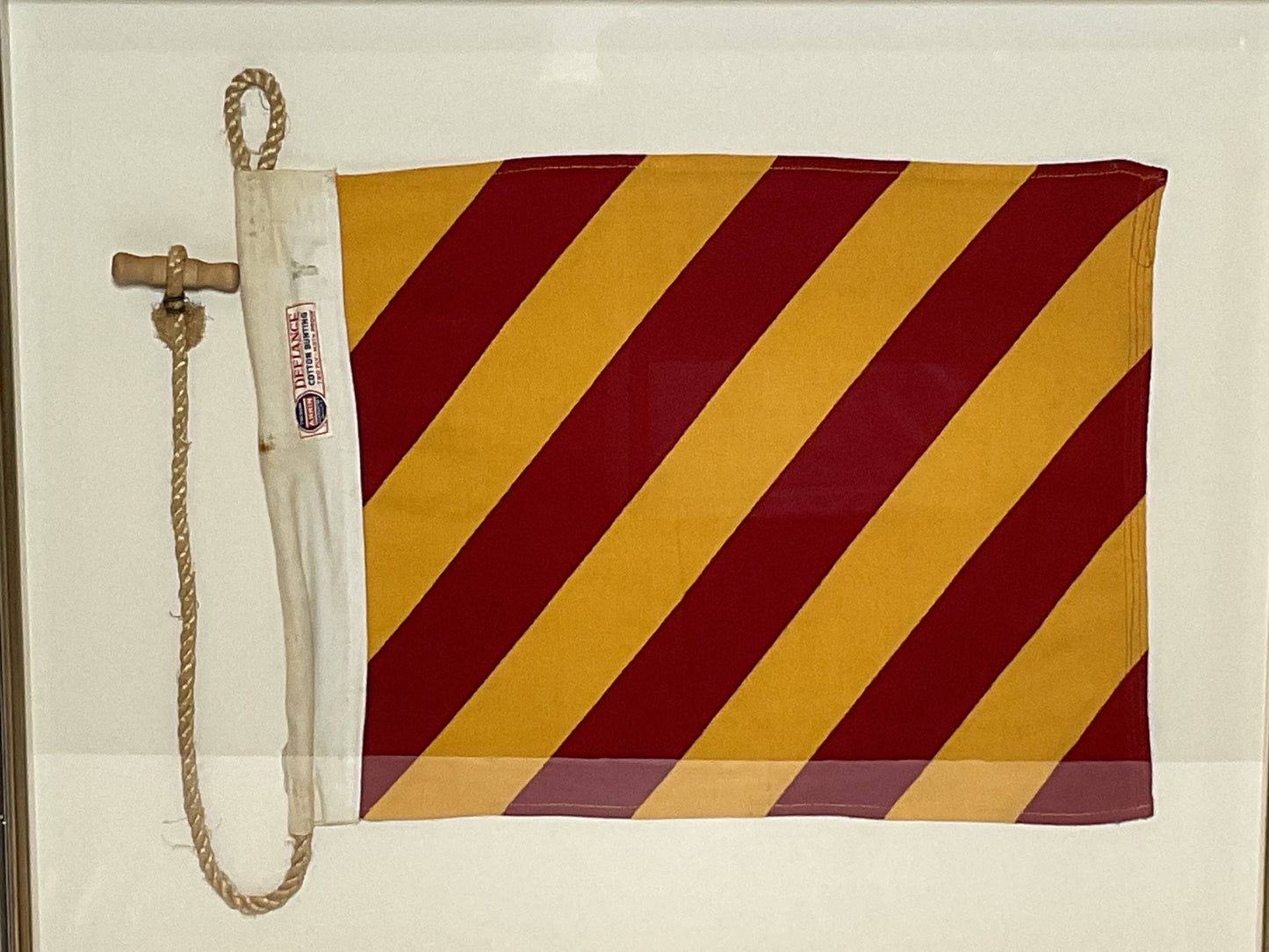Framed International Code of Signals Yankee (Y) Linen Flag