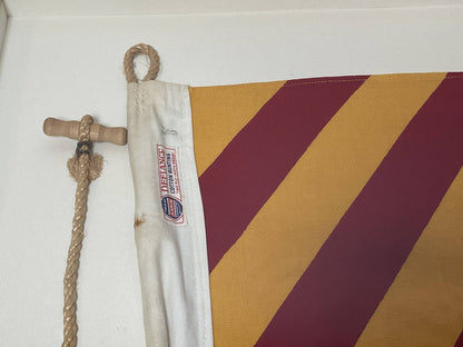 Framed International Code of Signals Yankee (Y) Linen Flag