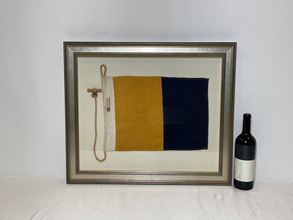 Framed International Code of Signals Kilo (K) Linen Flag