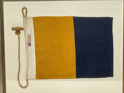 Framed International Code of Signals Kilo (K) Linen Flag