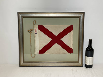 Framed International Code of Signals Victor (V) Linen Flag