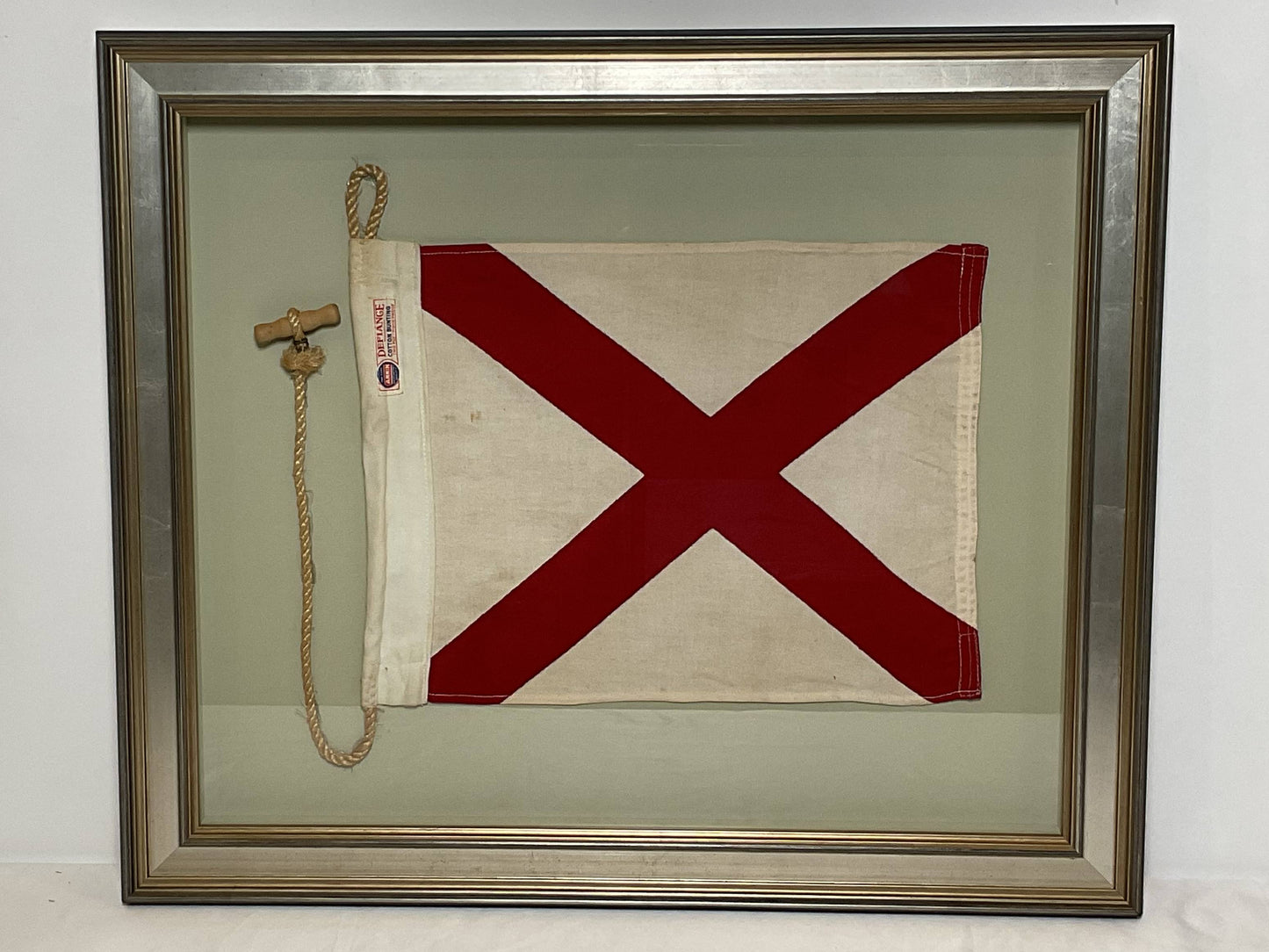 Framed International Code of Signals Victor (V) Linen Flag