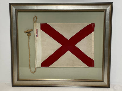 Framed International Code of Signals Victor (V) Linen Flag