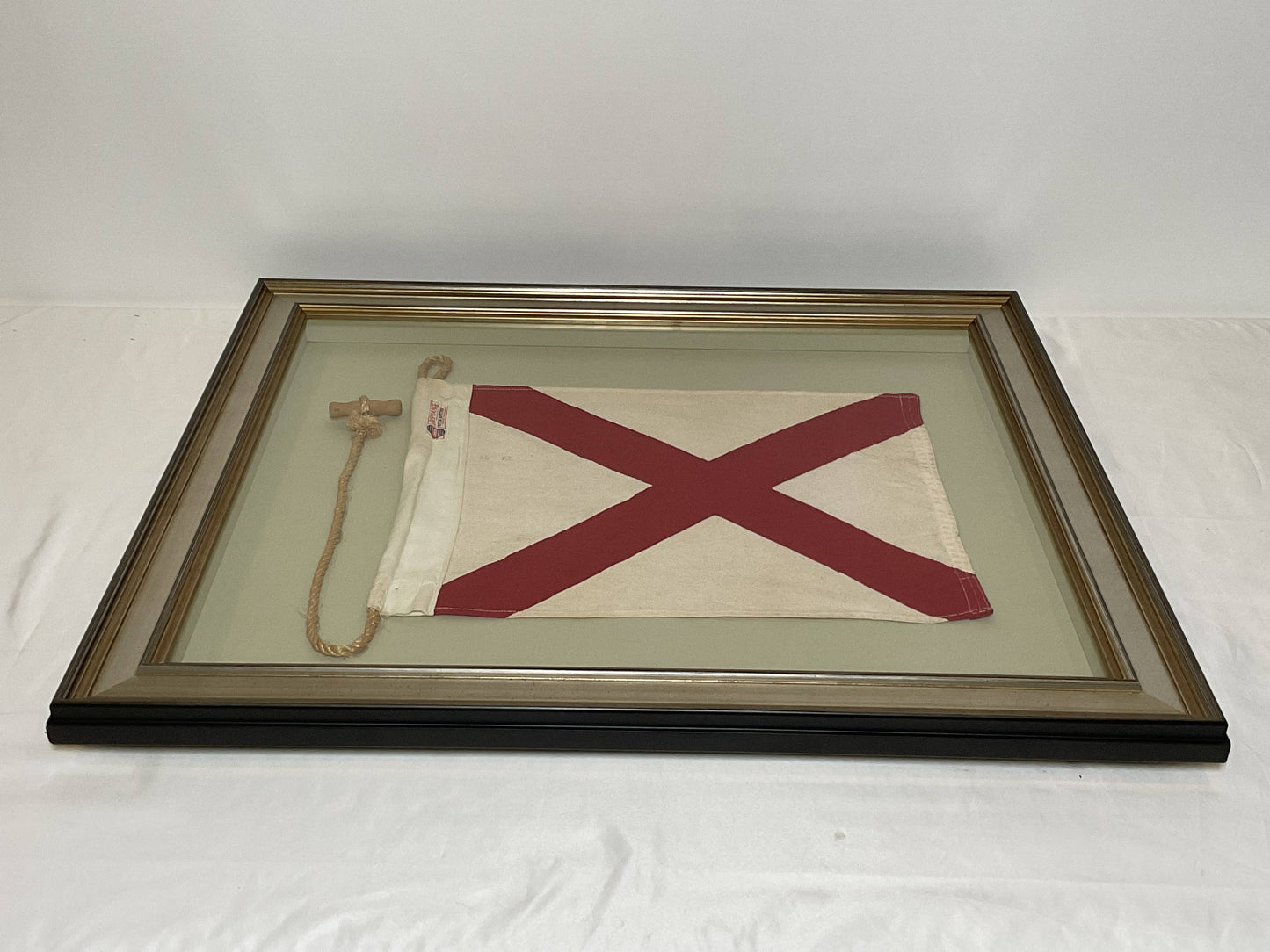 Framed International Code of Signals Victor (V) Linen Flag
