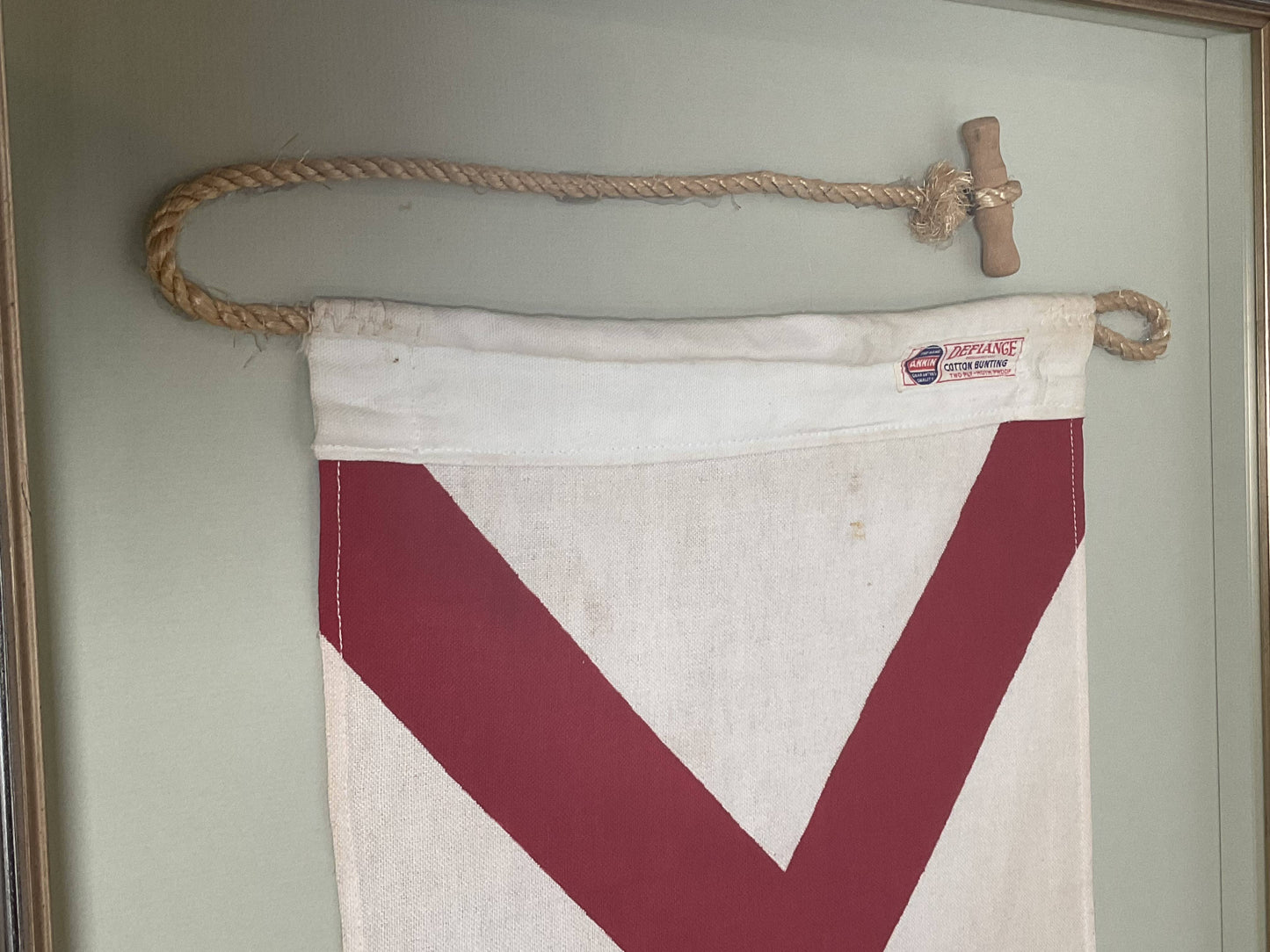 Framed International Code of Signals Victor (V) Linen Flag