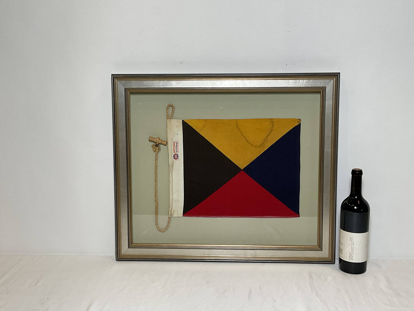 Framed International Code of Signals Zulu (Z) Linen Flag