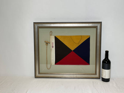 Framed International Code of Signals Zulu (Z) Linen Flag