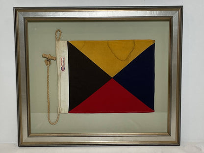 Framed International Code of Signals Zulu (Z) Linen Flag