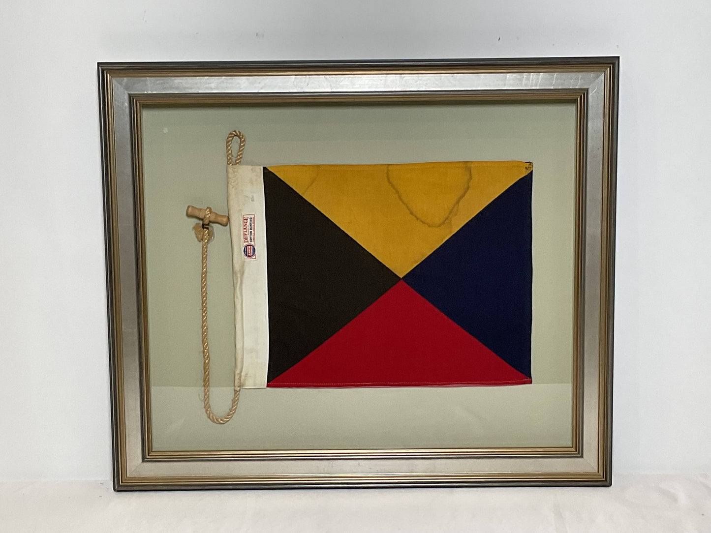 Framed International Code of Signals Zulu (Z) Linen Flag
